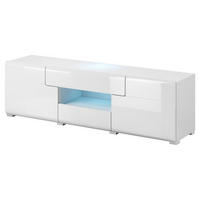 LOWBOARD Tartu weiß Hochglanz 159 / 39 / 48cm - Weiß Hochglanz/Weiß, Holzwerkstoff (159/48/39cm) - Feldmann-Wohnen