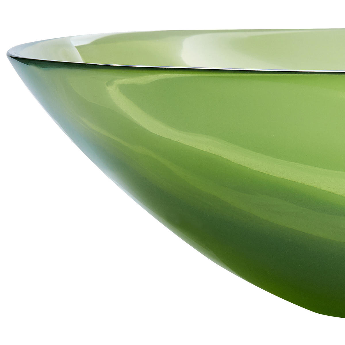 AUFSATZWASCHBECKEN Grün 54/36 cm Mineralwerkstoff Moengo - Transparent/Grün, Keramik (54/15/36cm) - Beliani