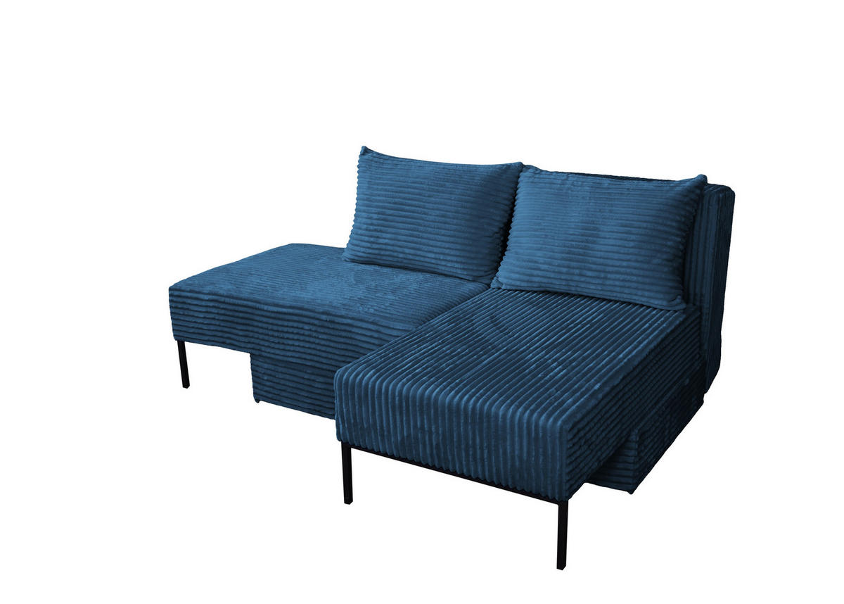 ECKSOFA Mit Schlaffunktion MOOKA 4in1-Multifunktions-System Stoff Velo Rechts Dunkelblau - Dunkelblau, Holz/Textil (145/160cm) - Kaiser Möbel