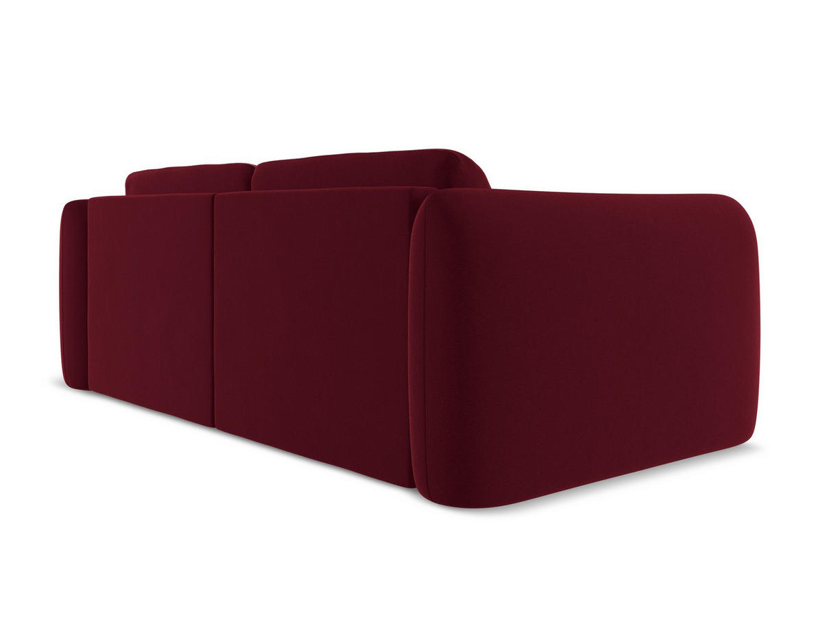 3-SITZER SOFA Samt Stoff Rot - Bordeaux/Rot, Kunststoff/Textil (210/74/105cm) - Makamii