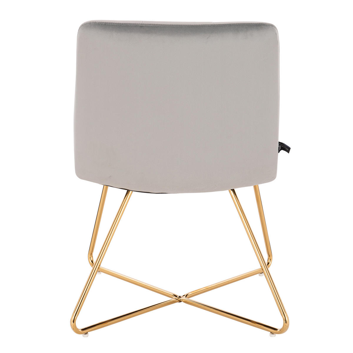 LOUNGESESSEL LYNN Samt Grau - Goldfarben/Grau, Textil/Metall (58/82/64cm) - SVITA