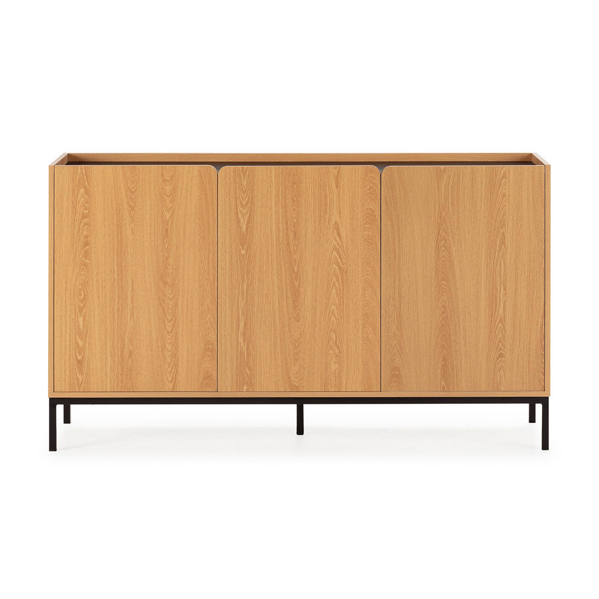 SIDEBOARD Curva 3 türen Eichenfarbe - Honigeiche, Holzwerkstoff (140/80/40cm)