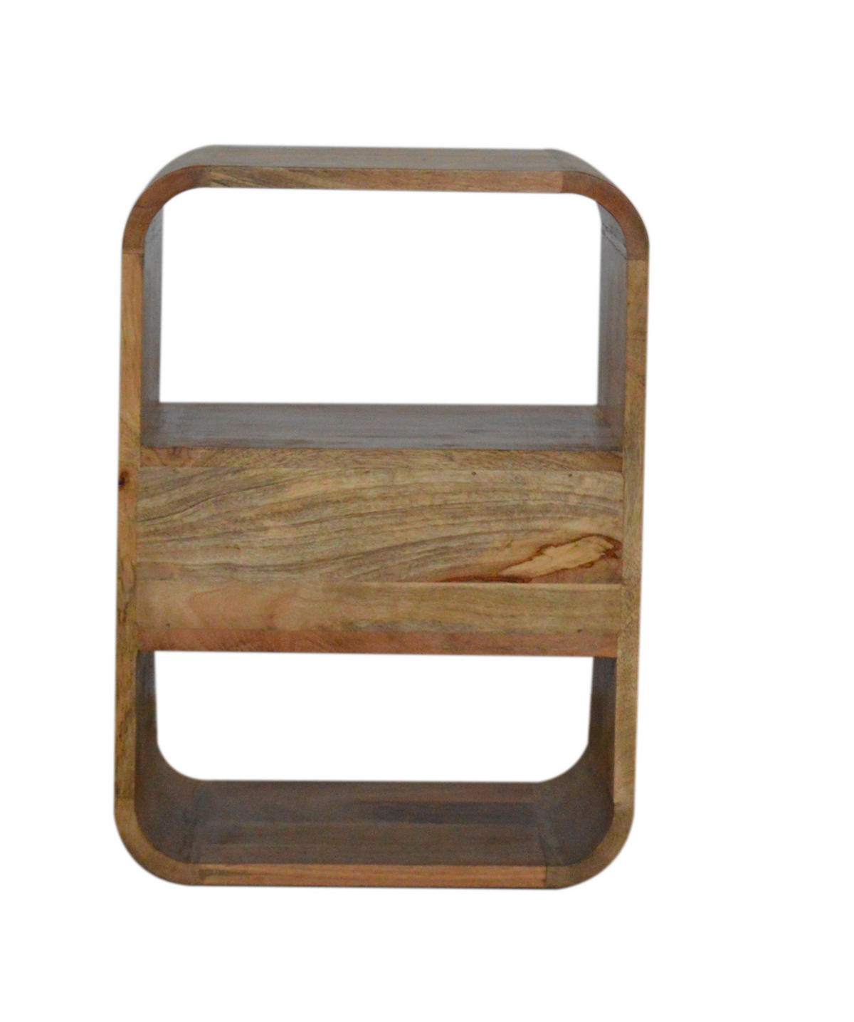 NACHTTISCH London mit 1-Schubladen, 2-Offener Lagerraum, Braun - Messingfarben/Braun, Holz/Metall (40/55/35cm) - Artisan Furniture