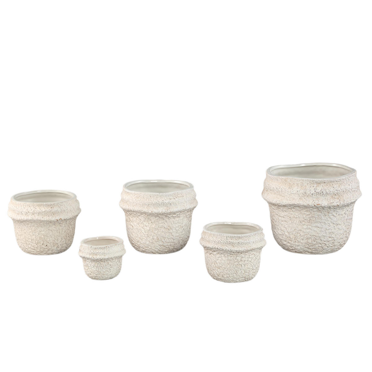 TOPF Mauvi Beige 19.5/19.5/17cm - Creme, Keramik (17cm) - PTMD Collection