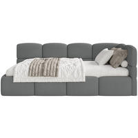 JUGENDBETT Cloudy Dunkelgrau 120 cm, Chenille - Dunkelgrau/Schwarz, Kunststoff/Textil (120/200cm) - Selsey
