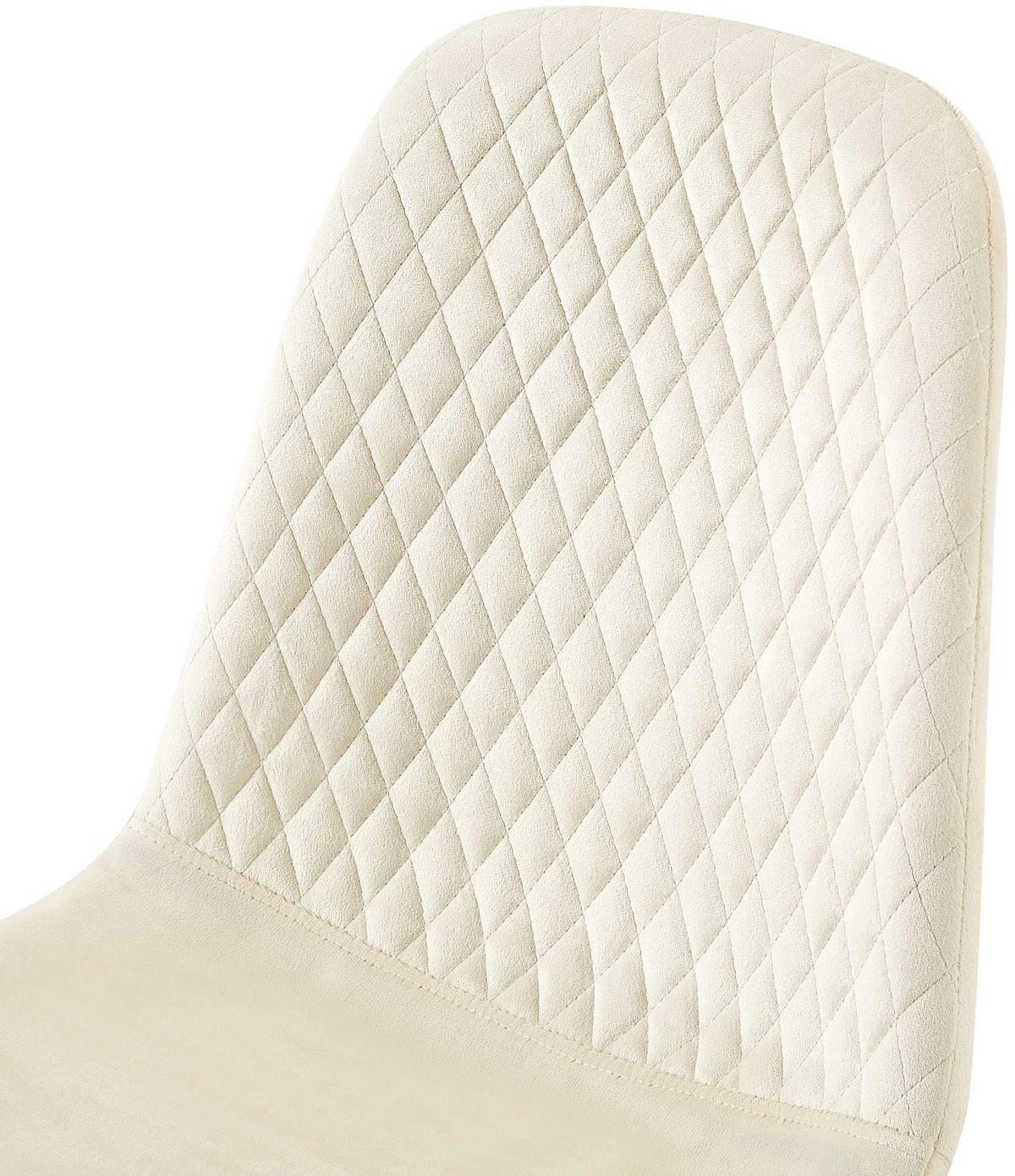 STUHL Samt Creme - Creme/Schwarz, Textil/Metall (44/88/54cm) - CLP