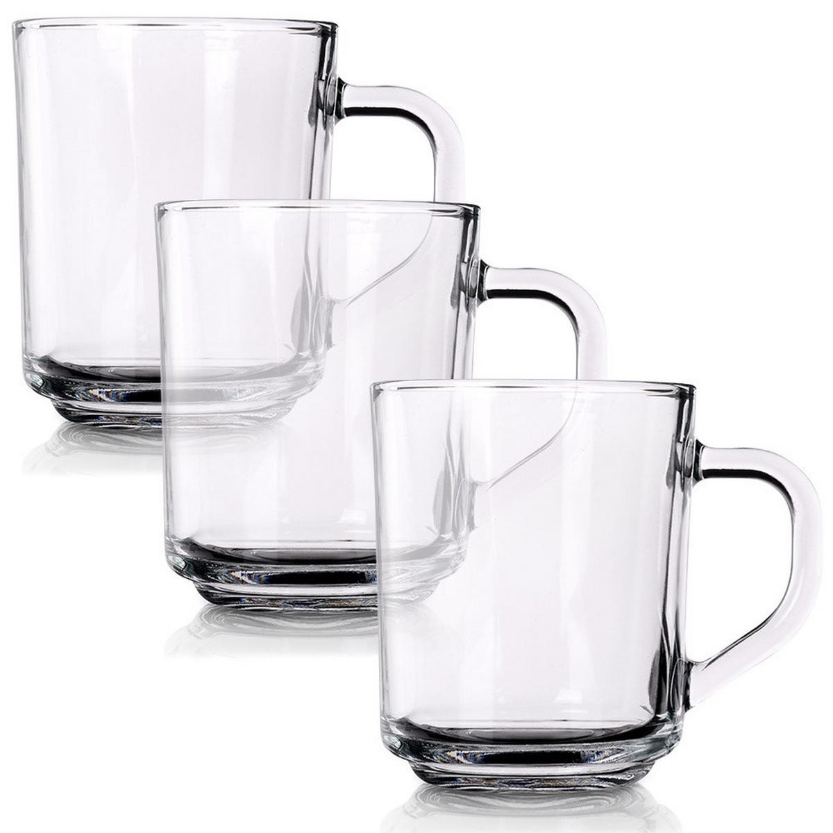 TRINKGLAS-SET mit Griff 3er-Pack transparent - Klar, Glas - Excellent Houseware