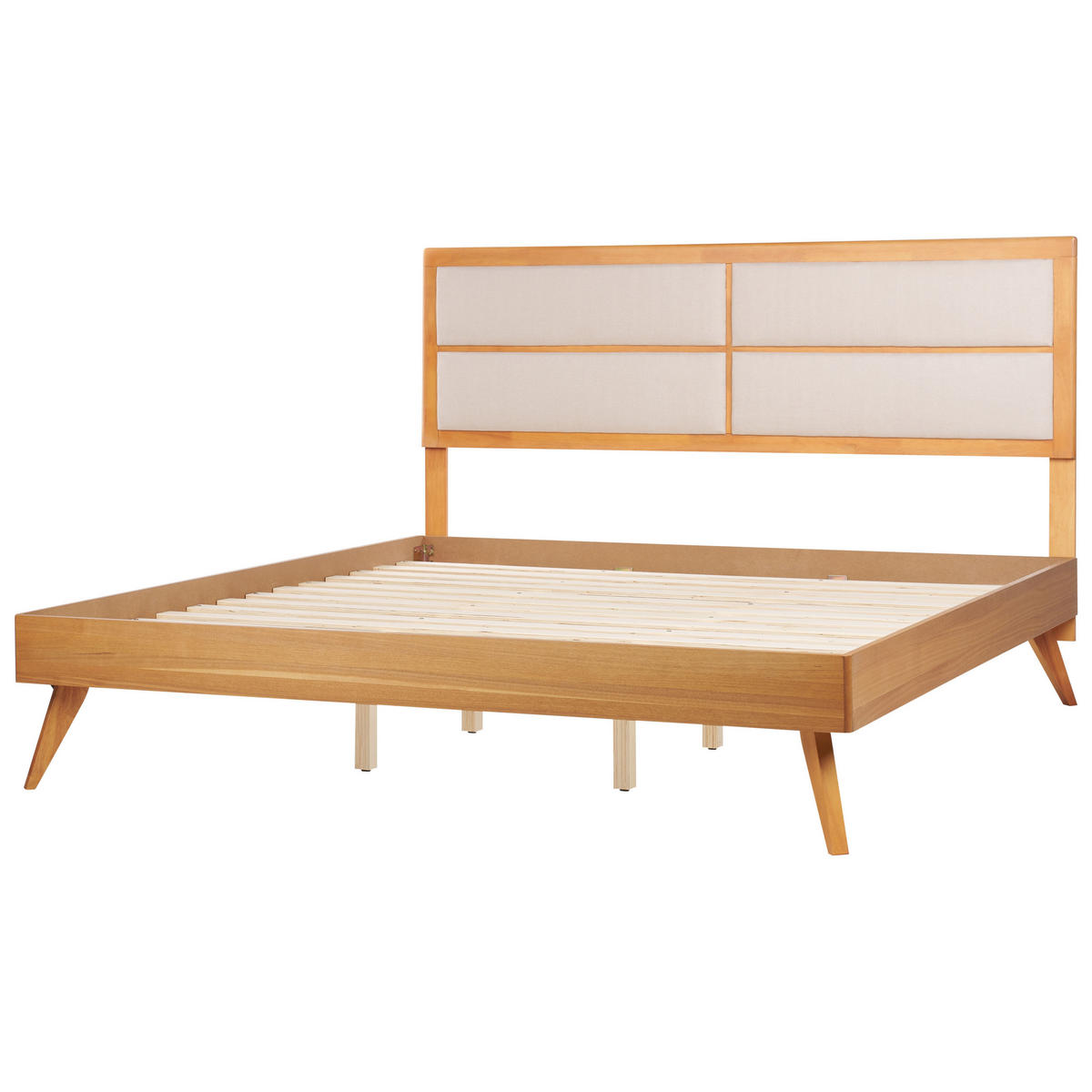 BETT mit Lattenrost 180x200 cm Heller Holzfarbton Poissy - Hellbraun, Holzwerkstoff (180/200cm) - Beliani