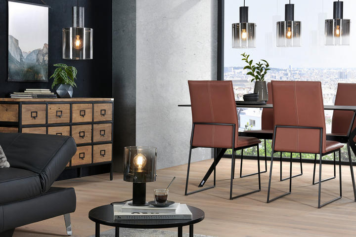 Wohn- & Esszimmer in grau und braun Tönen