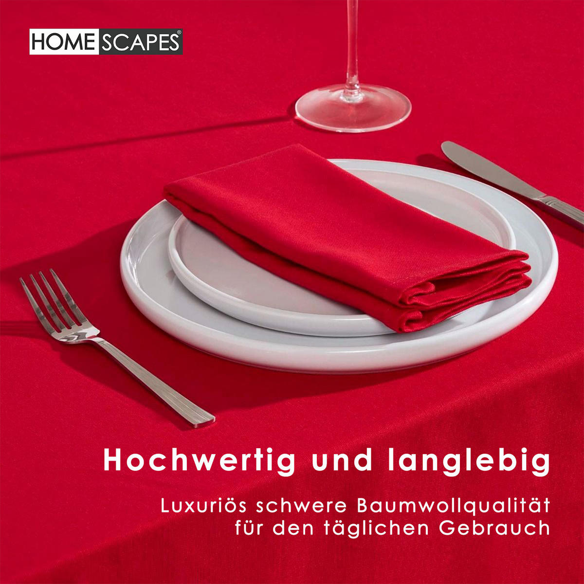 TISCHDECKE rot 137/178 cm, 100% Baumwolle - Rot, Textil (137/178cm) - Homescapes