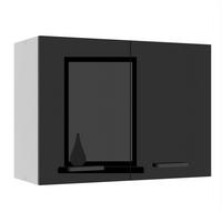 HÄNGESCHRANK SG 80 cm, mit 2 Türen, Schwarz Hochglanz - Schwarz, Holz (80/58/29.6cm) - B BELINI GROUP