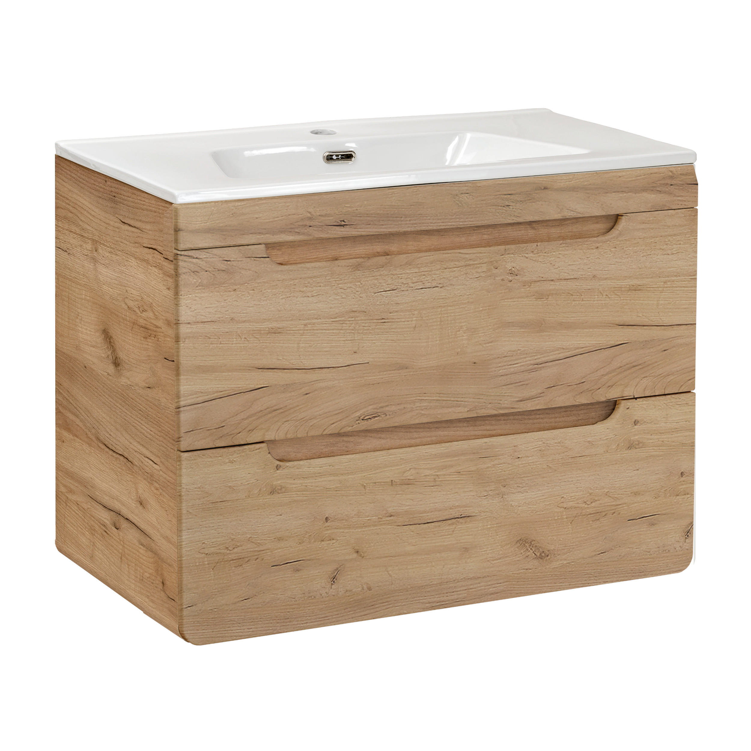 WASHTISCHKOMBI ARVIDA SET2 Eiche Eiche - Eichefarben, Glas/Holzwerkstoff (80/59/46cm) - Komodee