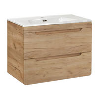 WASHTISCHKOMBI ARVIDA SET2 Eiche Eiche - Eichefarben, Glas/Holzwerkstoff (80/59/46cm) - Komodee