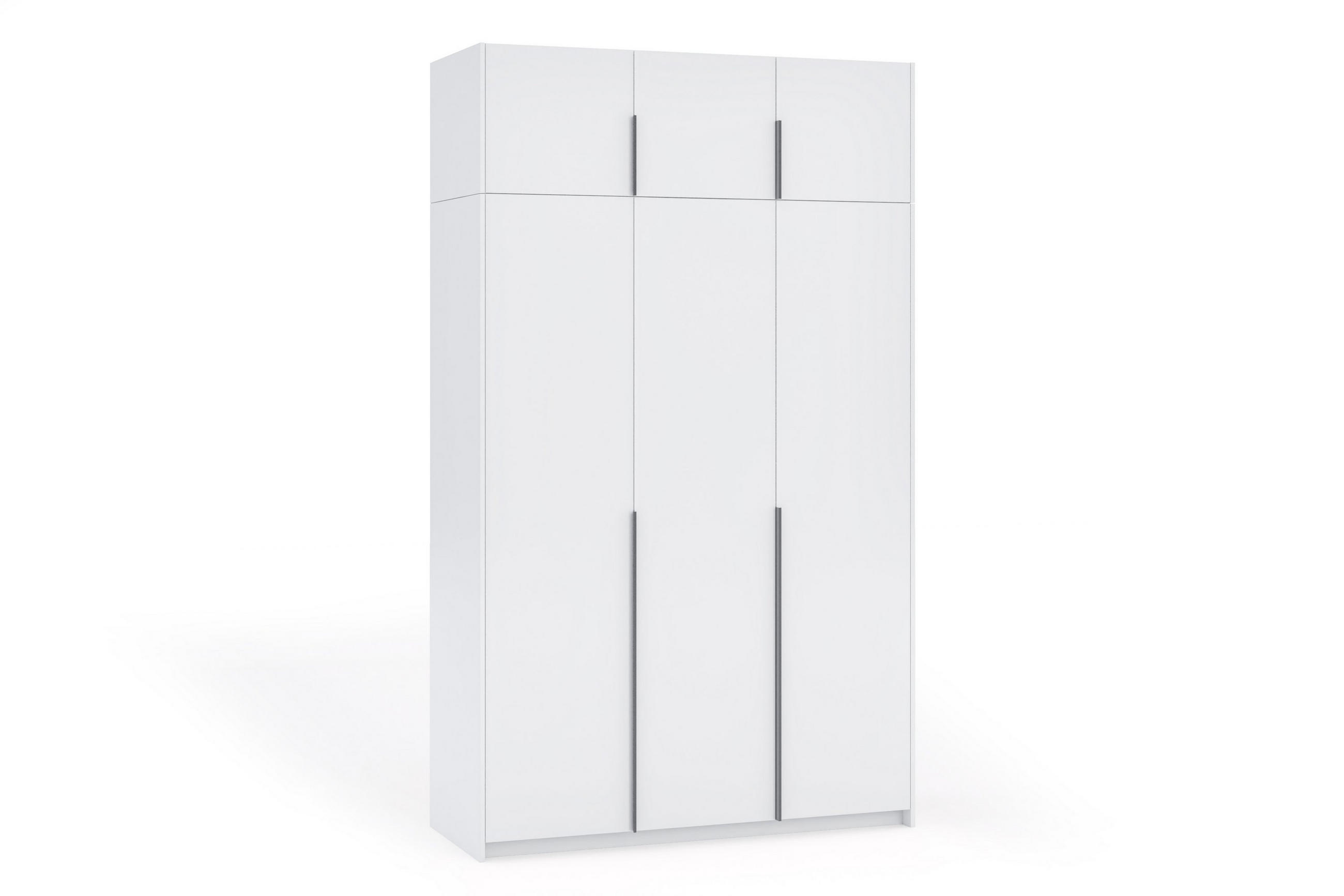 DREHTÜRENSCHRANK AMARA 148/250/58cm 3-türig Weiß - Weiß, Holzwerkstoff (148/250/58cm) - MASSENO