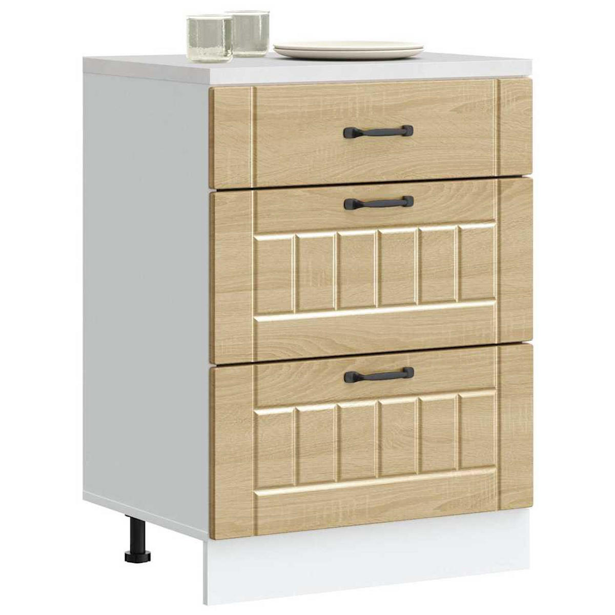 KÜCHEN-UNTERSCHRANK Lucca Sonoma-Eiche Holzwerkstoff - Braun, Holzwerkstoff (46/81.5/60cm) - vidaXL