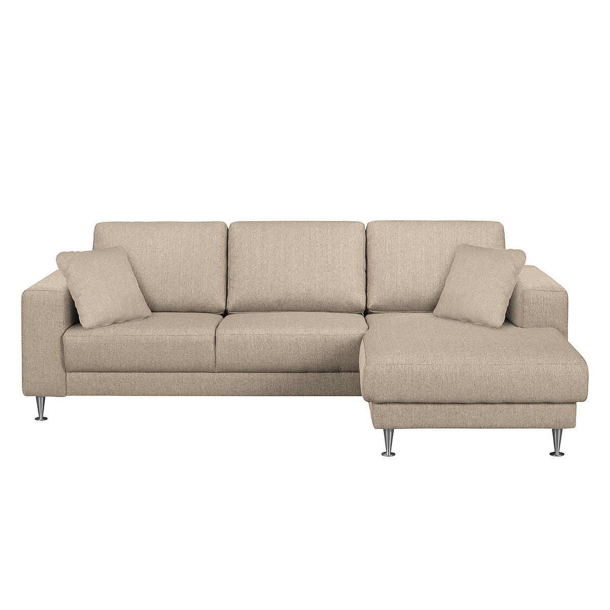 ECKSOFA mit Longchair - Strukturstoff - Kaschmir, Textil (235/150cm) - home24
