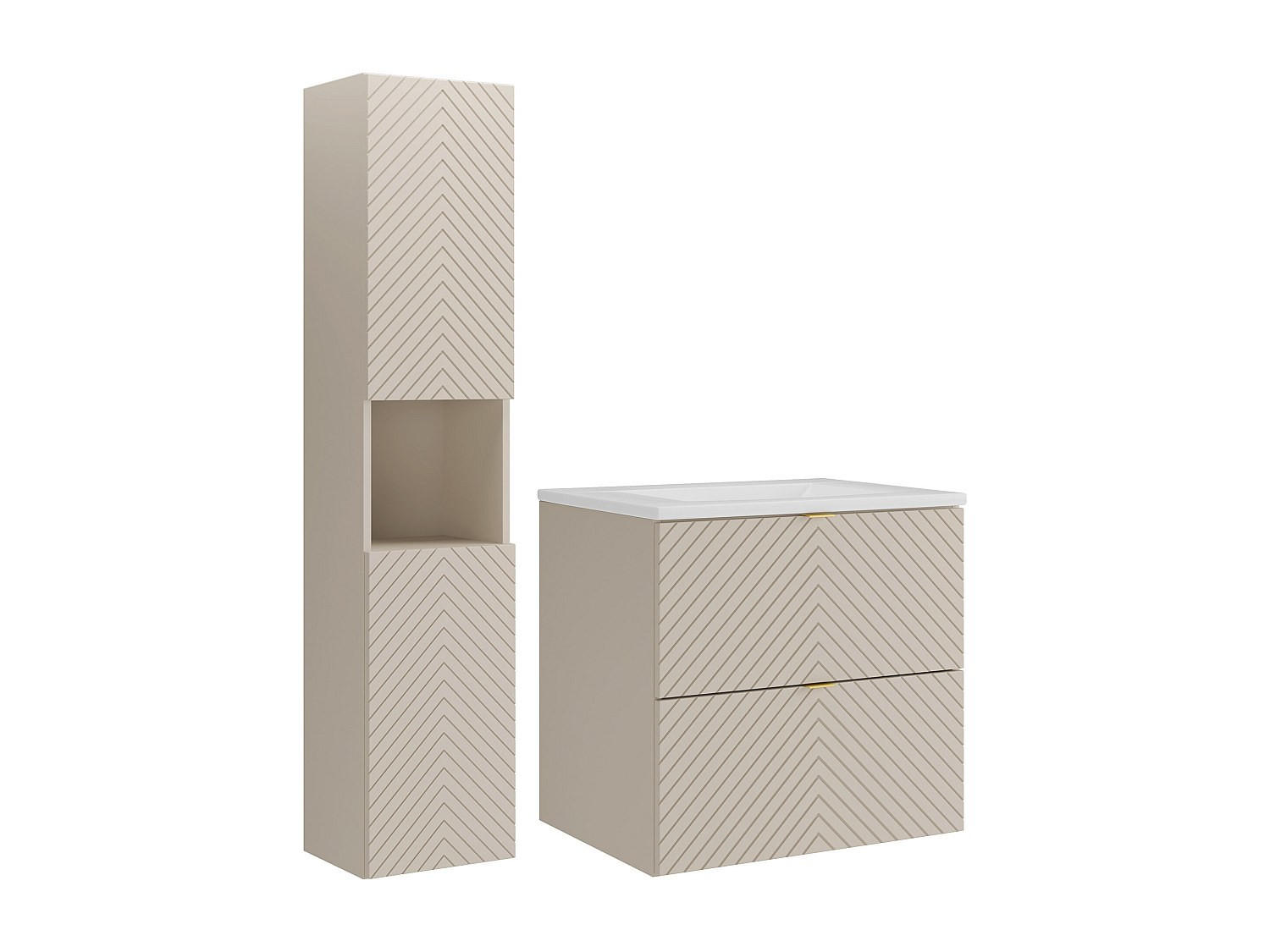 Vente-Unique Badmöbel-Set Weiß 60x61.6x46 cm