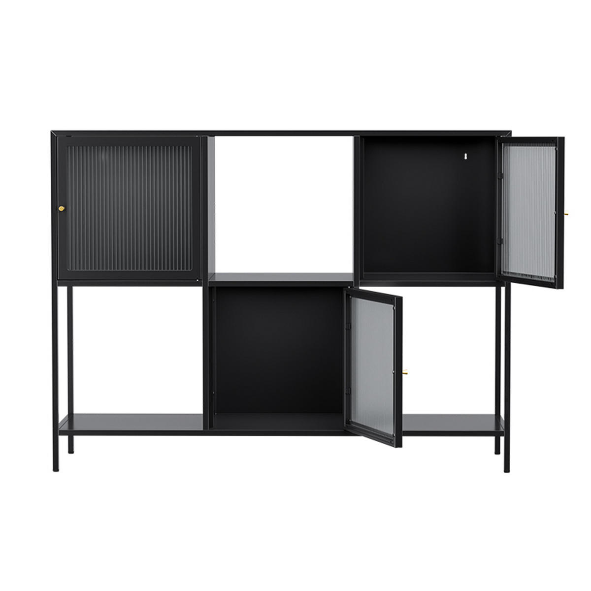 SIDEBOARD, Schwarz - Schwarz, Metall (35/90/120cm) - Oviala
