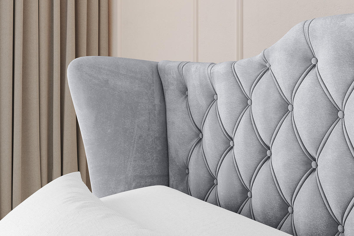 POLSTERBETT mit Bettkasten, Fußteil und Lattenrost, Boxbett mit Matratze H3/H4 - MODY-Z 180x200 Hellgrau - Hellgrau, Holzwerkstoff/Textil (180/200cm) - ALTDECOR