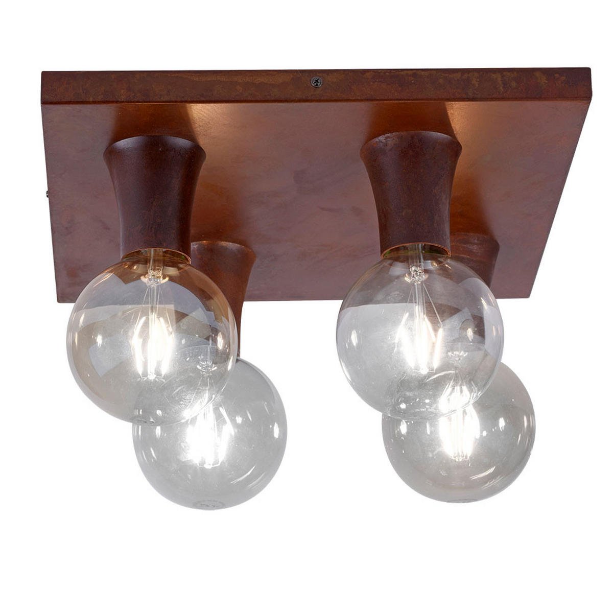 DECKENLEUCHTE Metall Rostfarben Quadratisch - Braun, Metall (40/40/11cm)