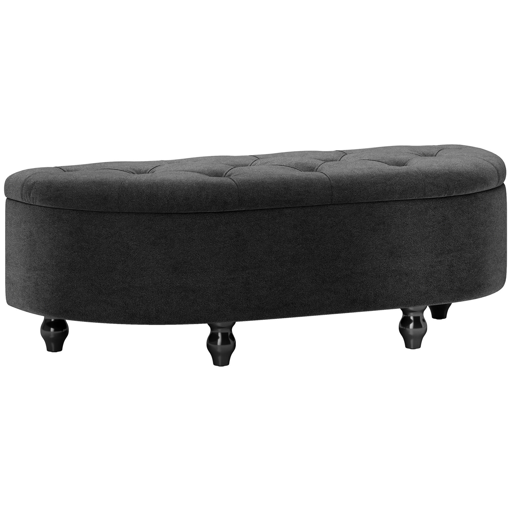 SITZBANK Polsterbank - Dunkelgrau, Kunststoff (46/42/120cm) - HOMCOM