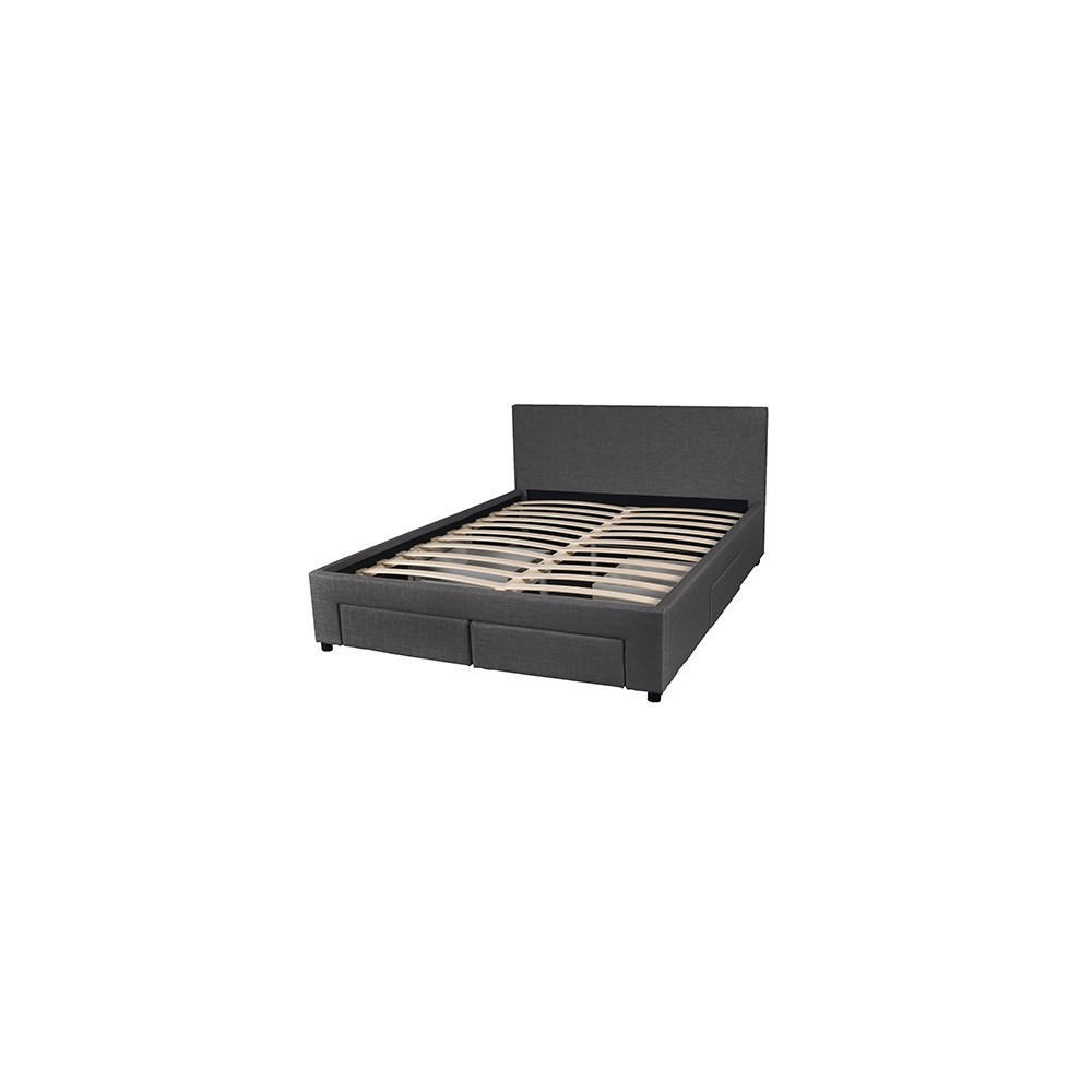 BETT LUGANO mit Schubladen/ Bett 160x200 - Dunkelgrau - Grau, Holzwerkstoff (160/200cm) - Weber Industries