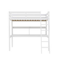 HOCHBETT STUDIO mit Schreibtisch Regal/ Hochbett 90X190 - Weiß - Weiß, Holz - Weber Industries