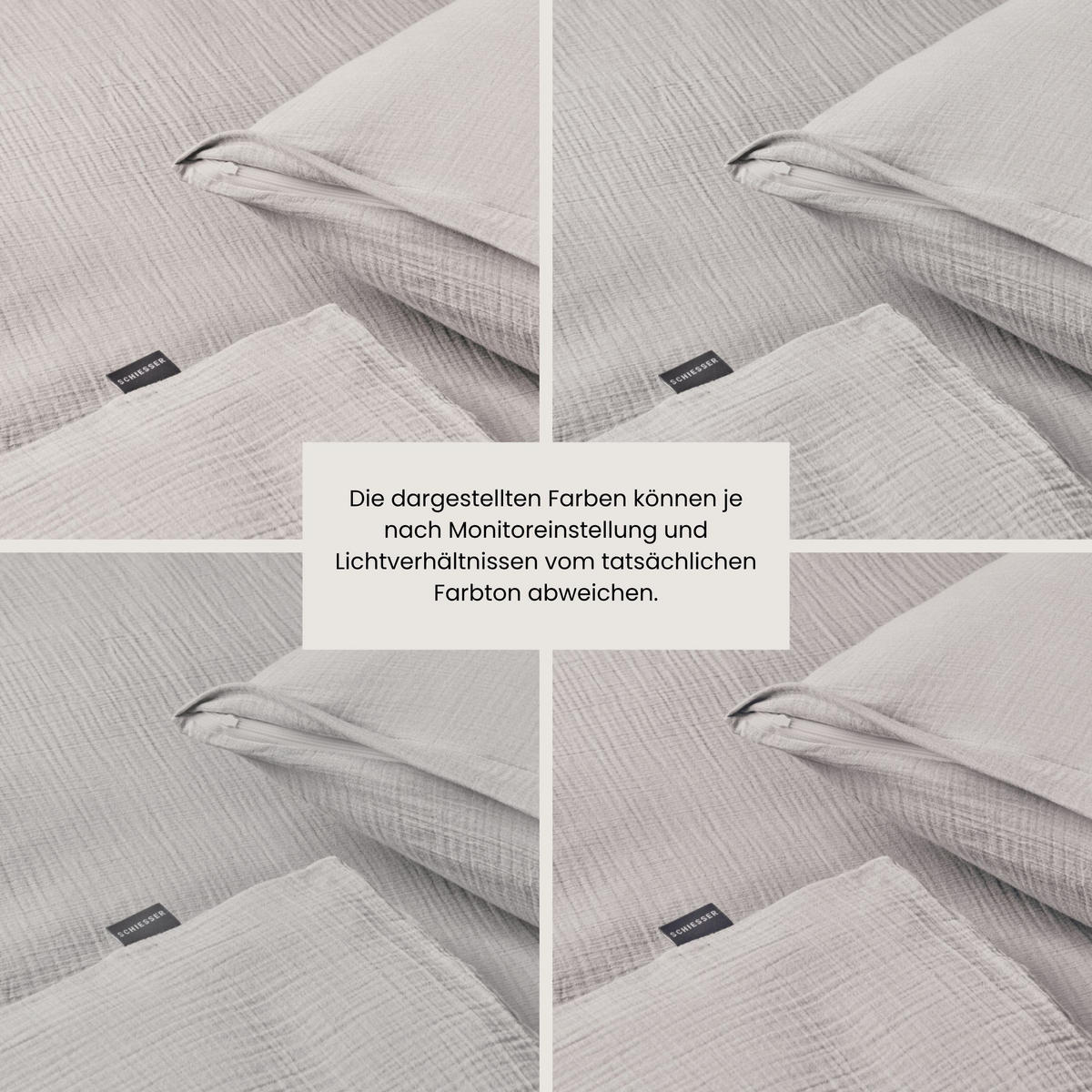 BETTWÄSCHESET Molly - Musselin - 2-teilig - 135x200 cm - Hellgrau - Hellgrau, Textil (135/200cm) - SCHIESSER