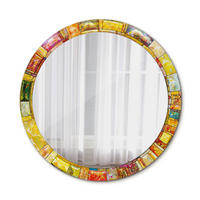 SPIEGEL Ø90 cm Rund mit Aufdruck - Multicolor, Glas (90/90/0.4cm) - TULUP