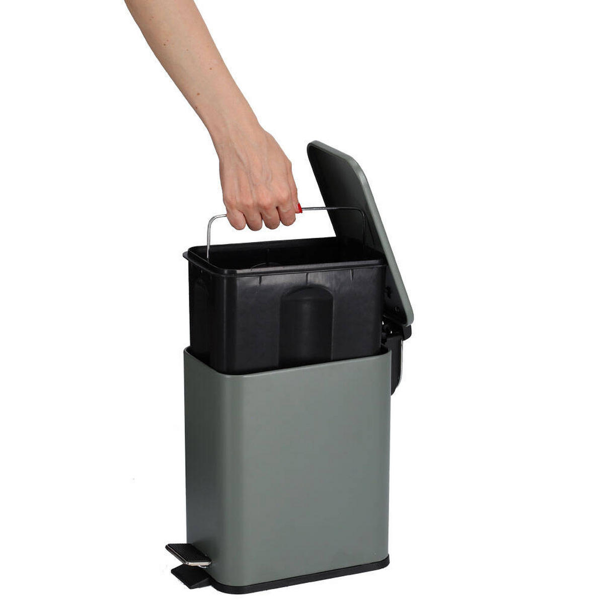 MÜLLEIMER 5 Liter - Grün, Metall (14/29/28.3cm)