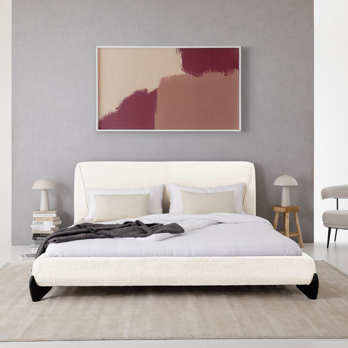 POLSTERBETT PATERNA 180X200 CM WEISS - Weiß, Textil (180/200cm) - IDIMEX