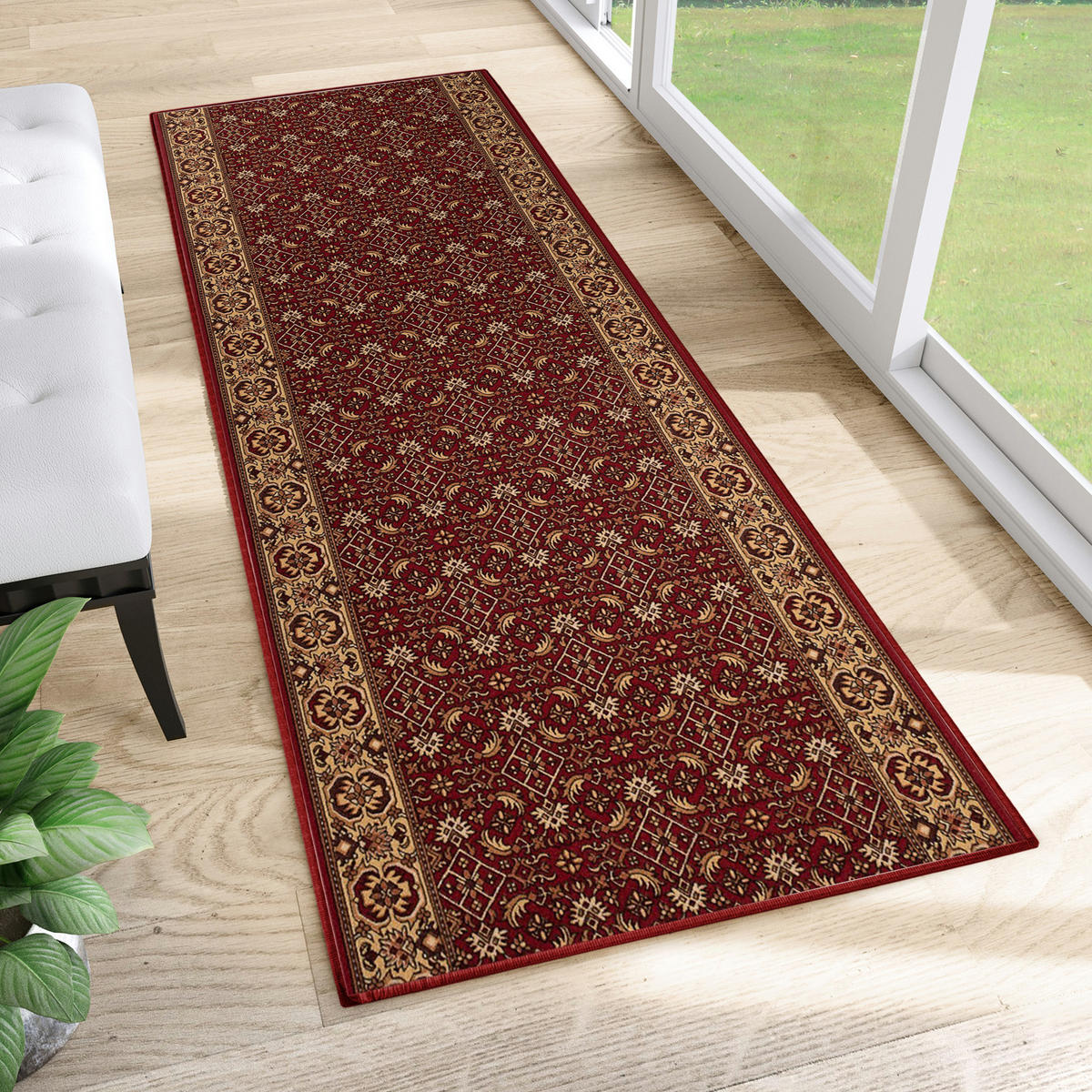 TEPPICHLÄUFER Anti-Rutsch Rot rutschfest Gummiunterlage 67/100 cm - Rot, Textil (67/100cm) - Tapiso