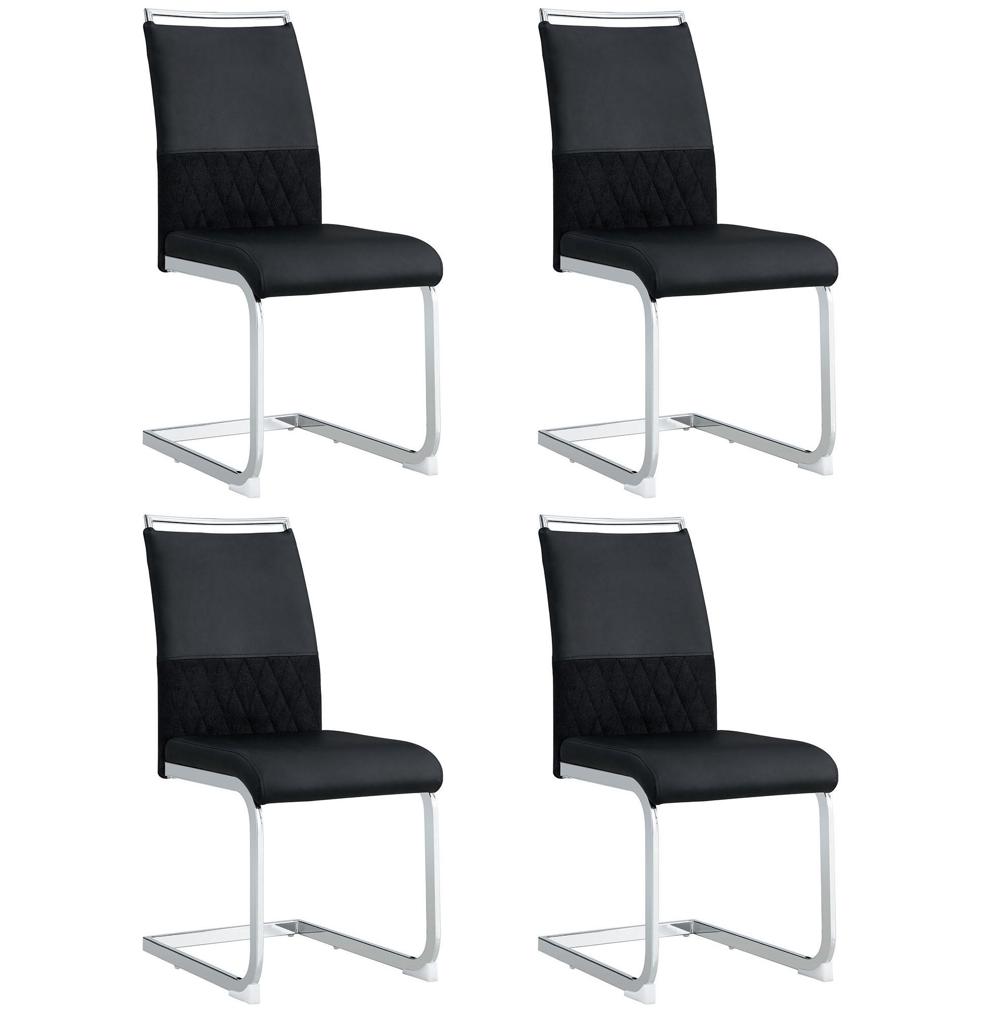 Meubliv Esszimmerstuhl Schwarz 42x95x48.1 cm