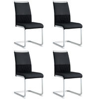 ESSZIMMERSTUHL 4er-Set mit hoher Rückenlehne 42 x 45 cm Metall Schwarz - Schwarz, Metall (42/95/48.1cm) - Meubliv