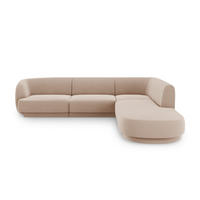 ECKSOFA rechts Miley aus Samt cappuccino 6 Sitzplätze - Cappuccino, Textil (248/255cm) - Micadoni