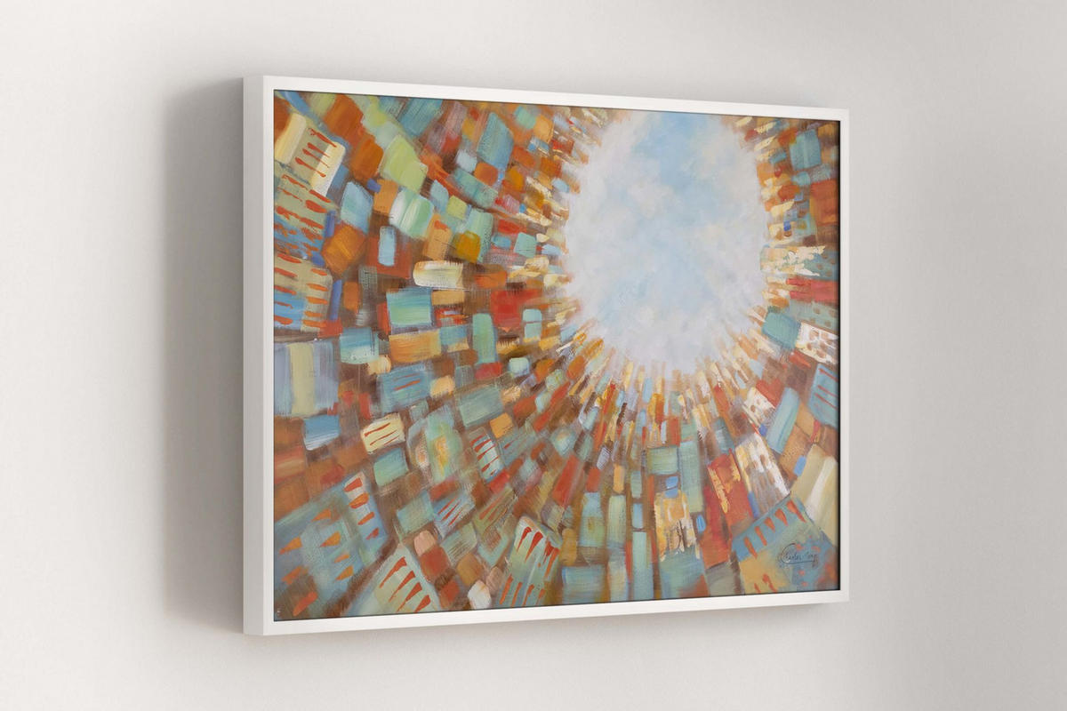 OLEJOMALBA 120/80 cm, Město a architektura - hnědá, dřevo/textil (120/80cm) - KUNSTLOFT
