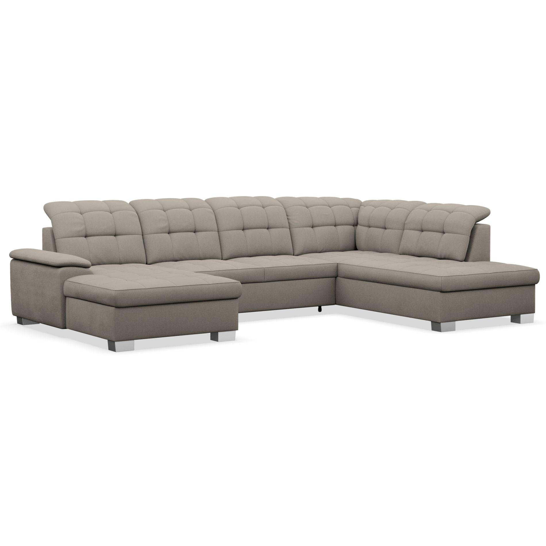 WOHNLANDSCHAFT Jamaal Taupe linksseitig - Taupe/Schwarz, Textil (330/106/212cm) - Selsey