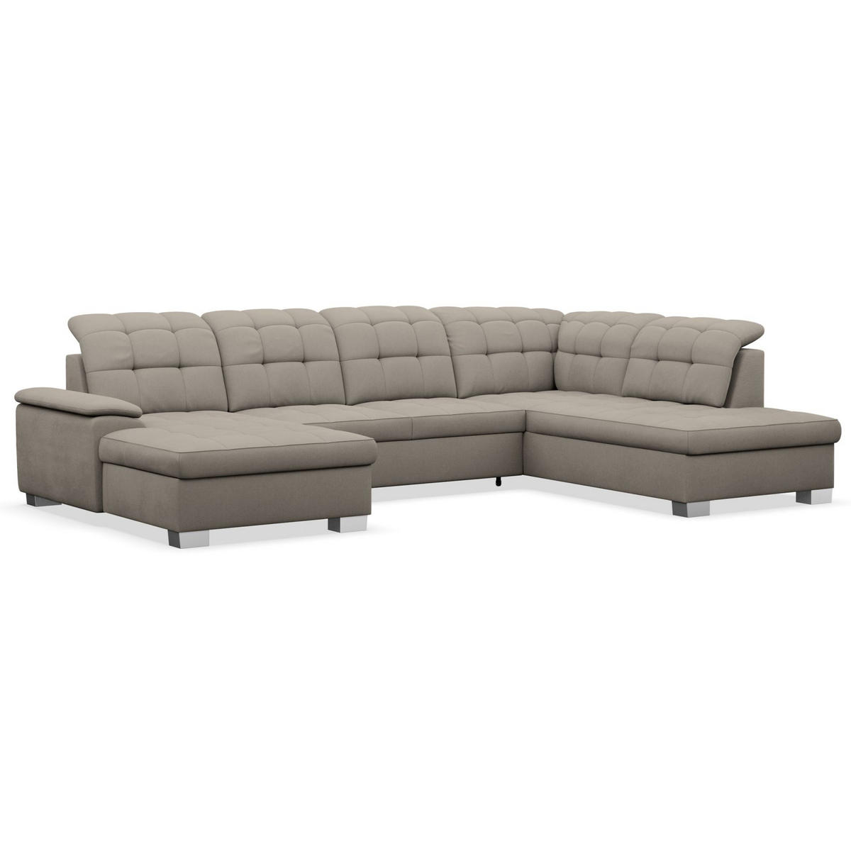 WOHNLANDSCHAFT Jamaal Taupe linksseitig - Taupe/Schwarz, Textil (330/106/212cm) - Selsey