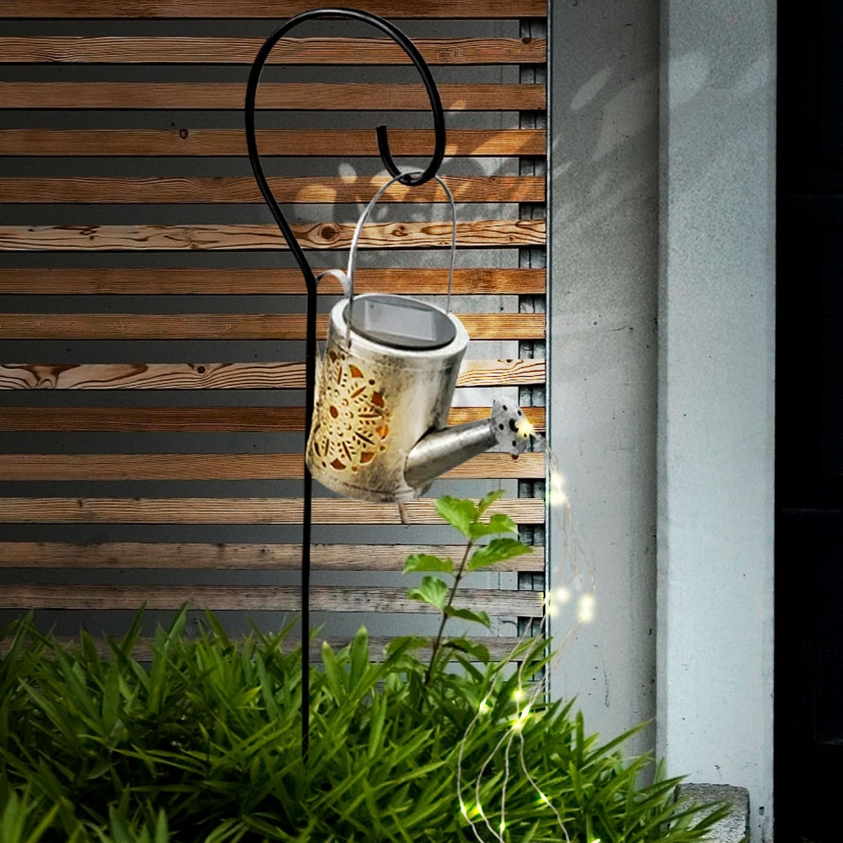 LED AUSSENLEUCHTE Solar Silbern 2er Set - Silberfarben, Metall (10/10/94cm)