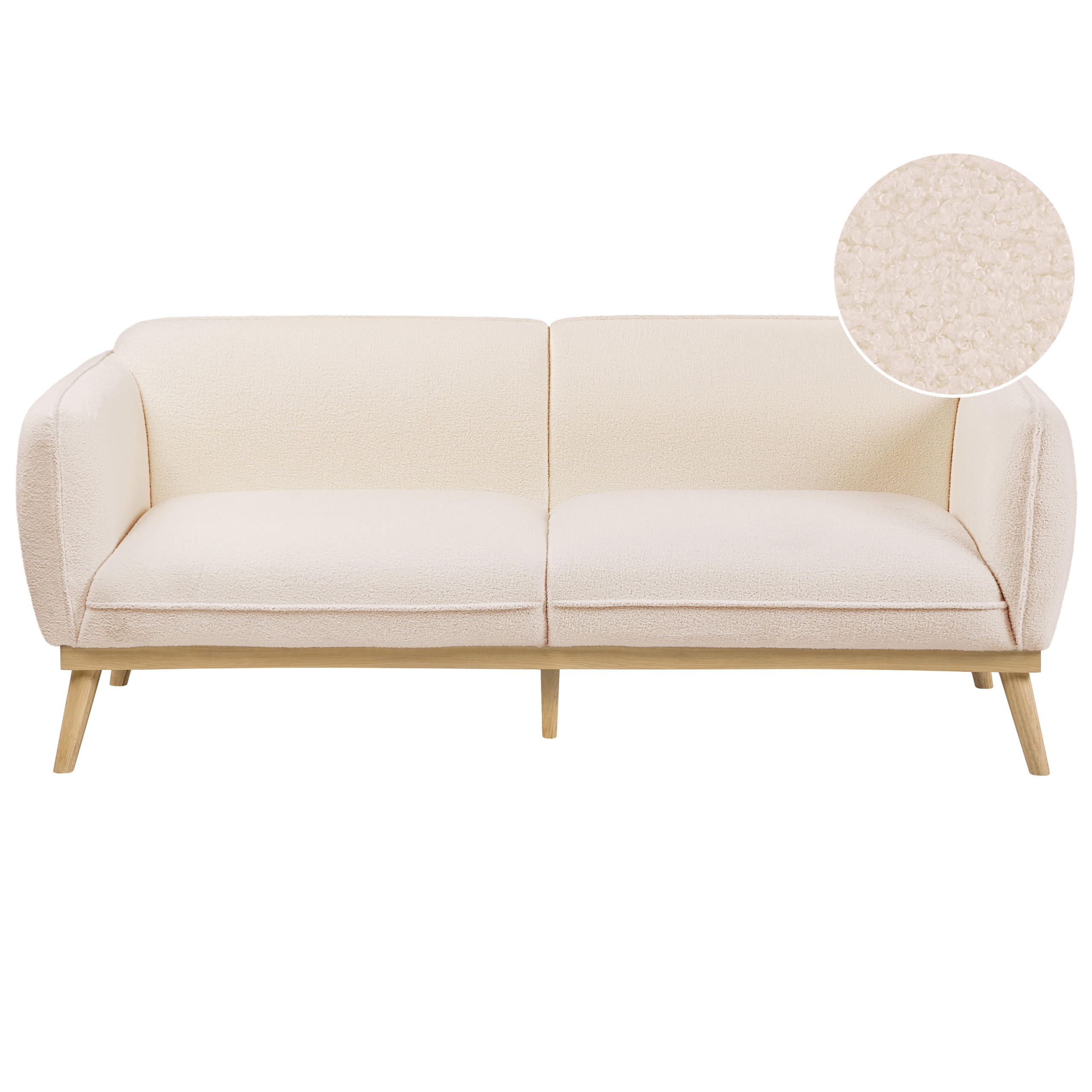 3-SITZER-SOFA Bouclé Hellbeige Ljung - Hellbraun, Textil (210/82/82cm) - Beliani