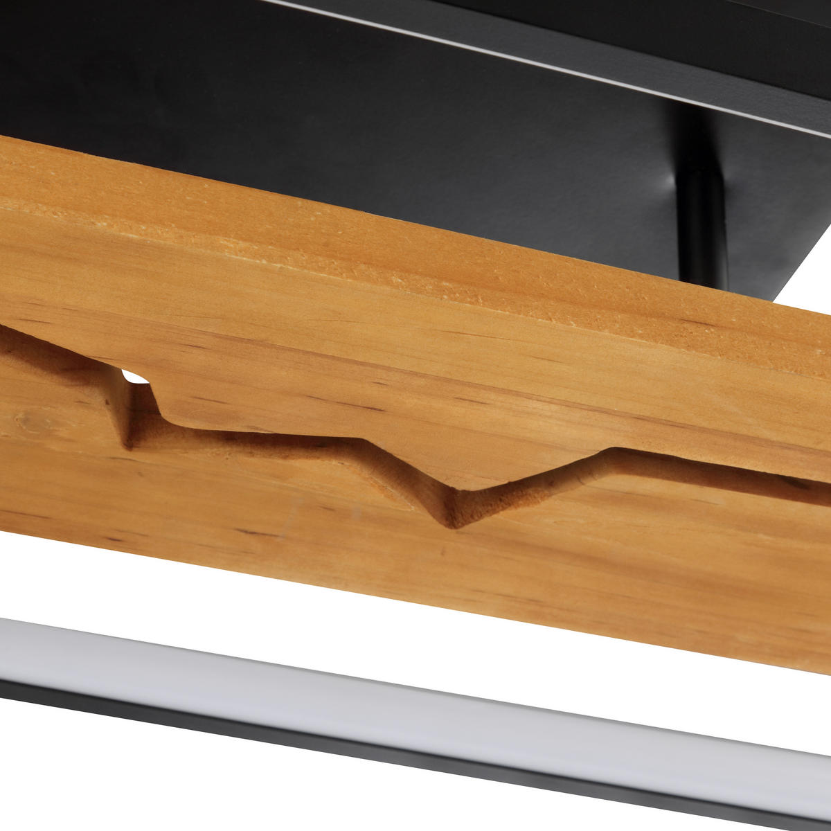 LED DECKENLEUCHTE Thunder Schwarz/Holz 30/100/13,5 cm - Multicolor, Holz (30/100/13.5cm) - Brilliant