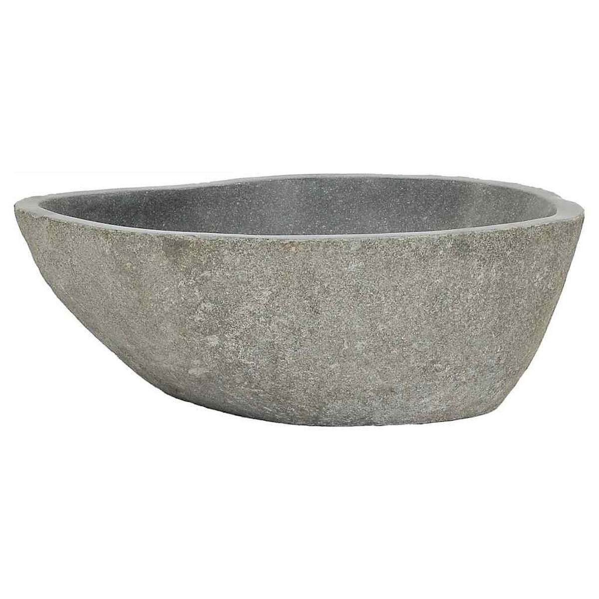 WASCHBECKEN Flussstein Oval (37-46)/(29-36) Cm - Taupe, Stein (36/15/46cm) - vidaXL