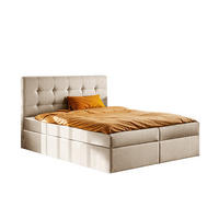 BOXBETT Mit Matratze Und Bettkasten LUDANO Stoff Soro Hellbeige 120x200 cm H3-Bonell - Creme, Holz (120/200cm) - Kaiser Möbel