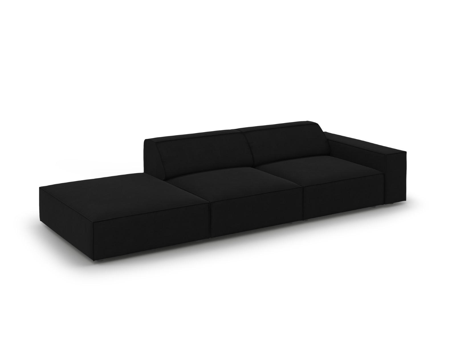 SOFA Jodie aus Samt schwarz 3 Sitzplätze - Schwarz, Textil (262/70/102cm) - Micadoni