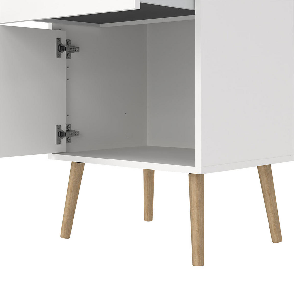 NACHTTISCH, Bodo, Weiß, Holzwerkstoff, 51 x 40 x 73 cm - Weiß, Holzwerkstoff (51/73/40cm) - ebuy24