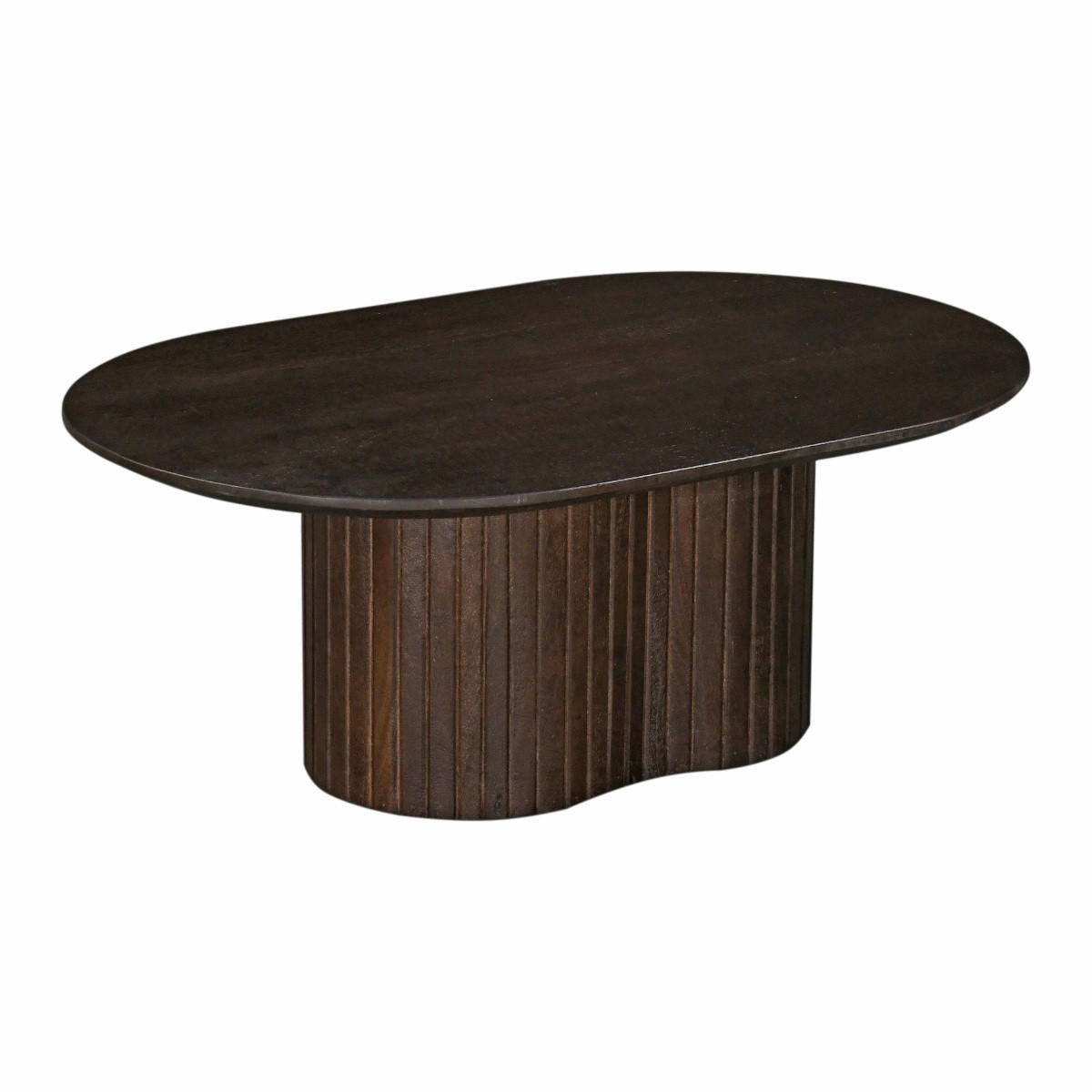 COUCHTISCH oval aus Mangoholz 90cm, dunkelbraun - Dunkelbraun, Holz (90/60/35cm) - Giga Meubel
