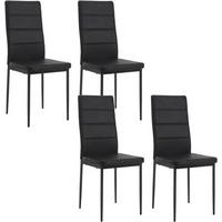 ESSZIMMERSTÜHLE 4er Set aus Kunstleder, Schwarz - Schwarz, Kunststoff/Metall (40/98/51cm) - Woltu
