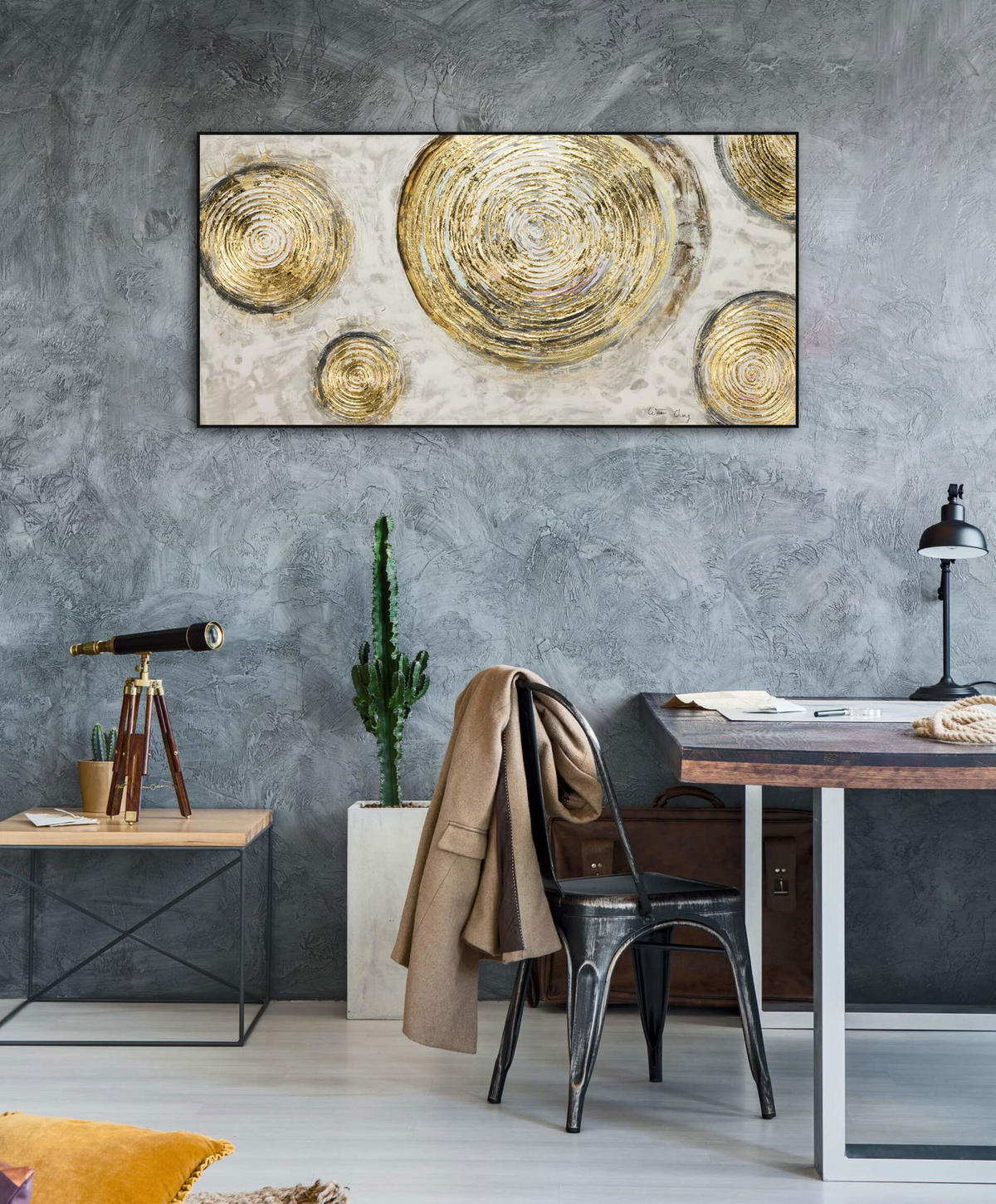 ACRYLBILD HANDGEMALT 120/60 cm - Braun, Holz/Textil (2.02/60cm) - KUNSTLOFT