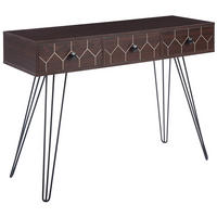 KONSOLENTISCH dunkler Holzfarbton/schwarz 3 Schubladen Malsala - Dunkelbraun/Schwarz, Holzwerkstoff (39/110/79cm) - Beliani