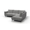 ECKSOFA AERA 5-Sitzer rechts, platingrau - Schwarz/Grau, Holz/Textil (268/206cm) - Courtois Laville